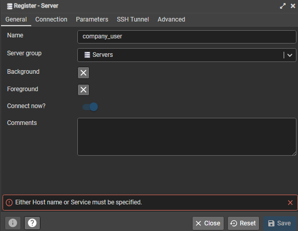 Register server general setting