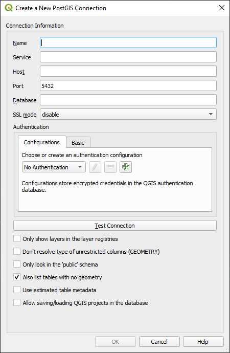 Basic postgresql connection