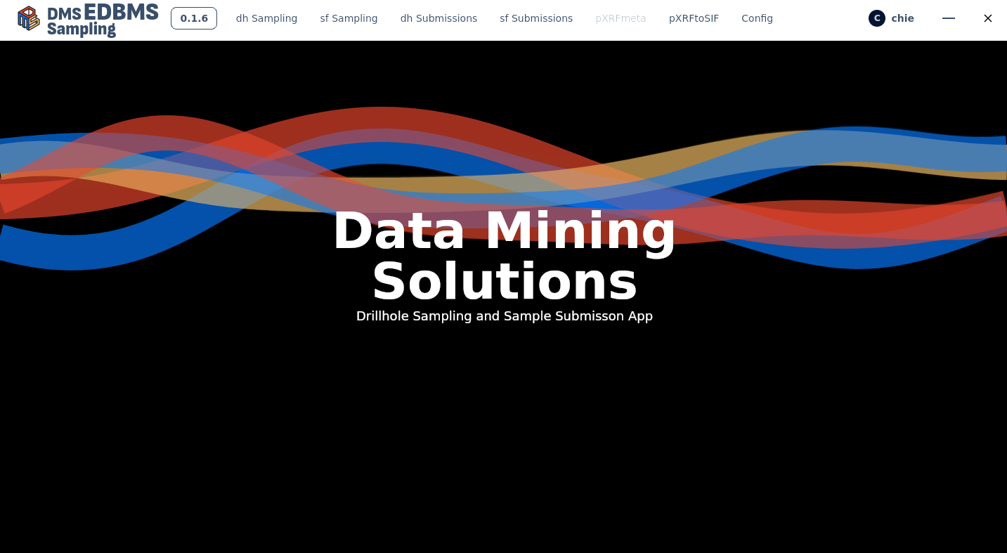 DMS Sampling app Home Page